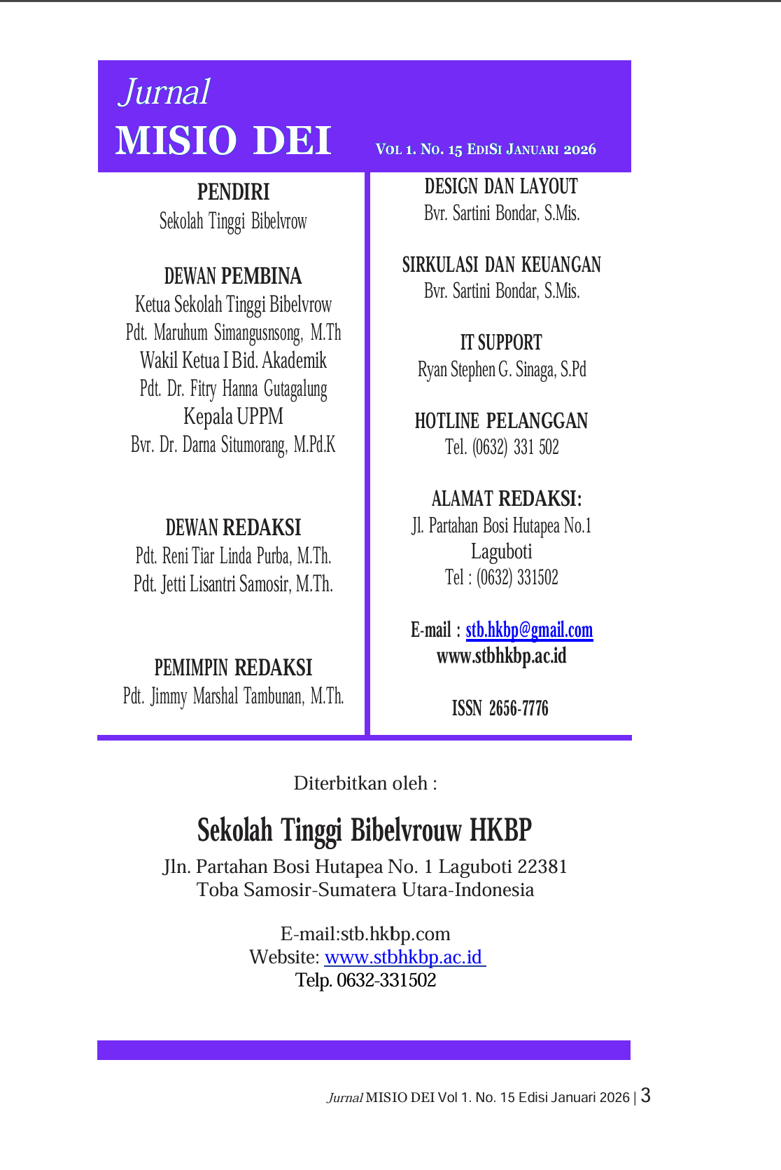 					Lihat Vol 1 No 15 (2026): Jurnal Misio Dei
				
